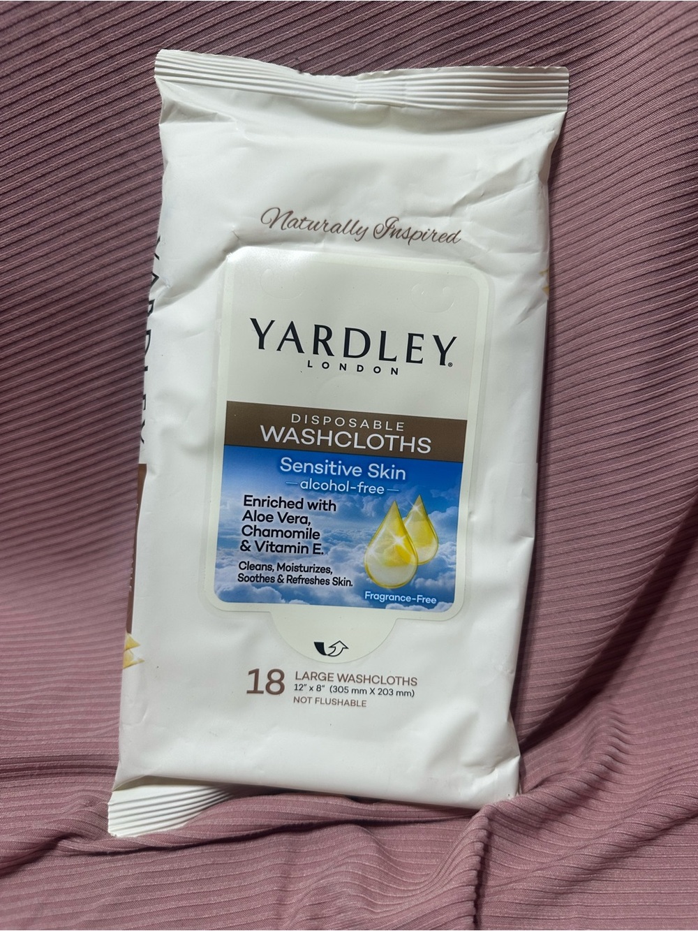 Yardley London Sensitive Skin Disposable Washcloths - White